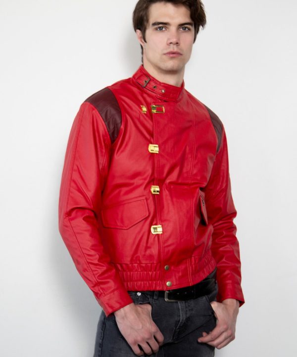 Men's Akira Kaneda Red Leather Motorcycle Jacket (Good for Health Version)