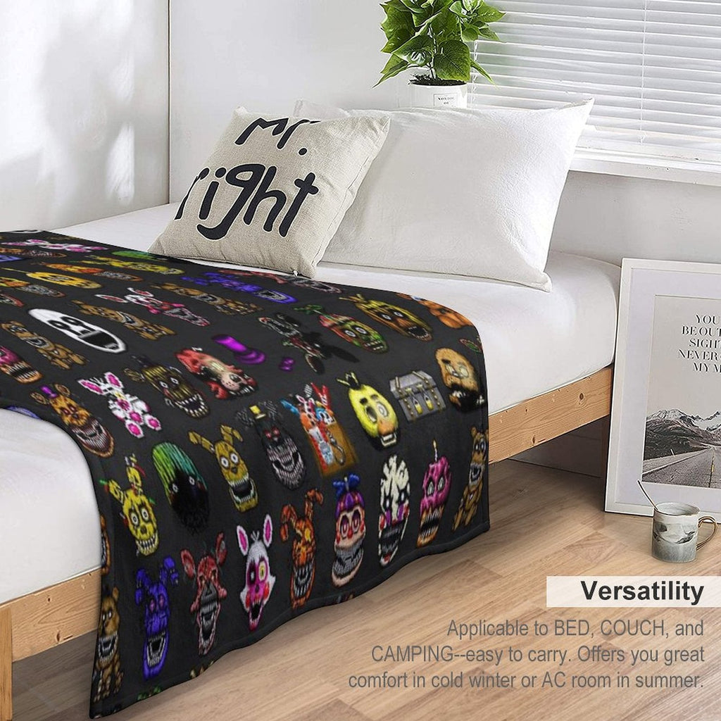 Five Nights at Freddy's - Pixel Art - Multiple Characters New Set Throw Blanket